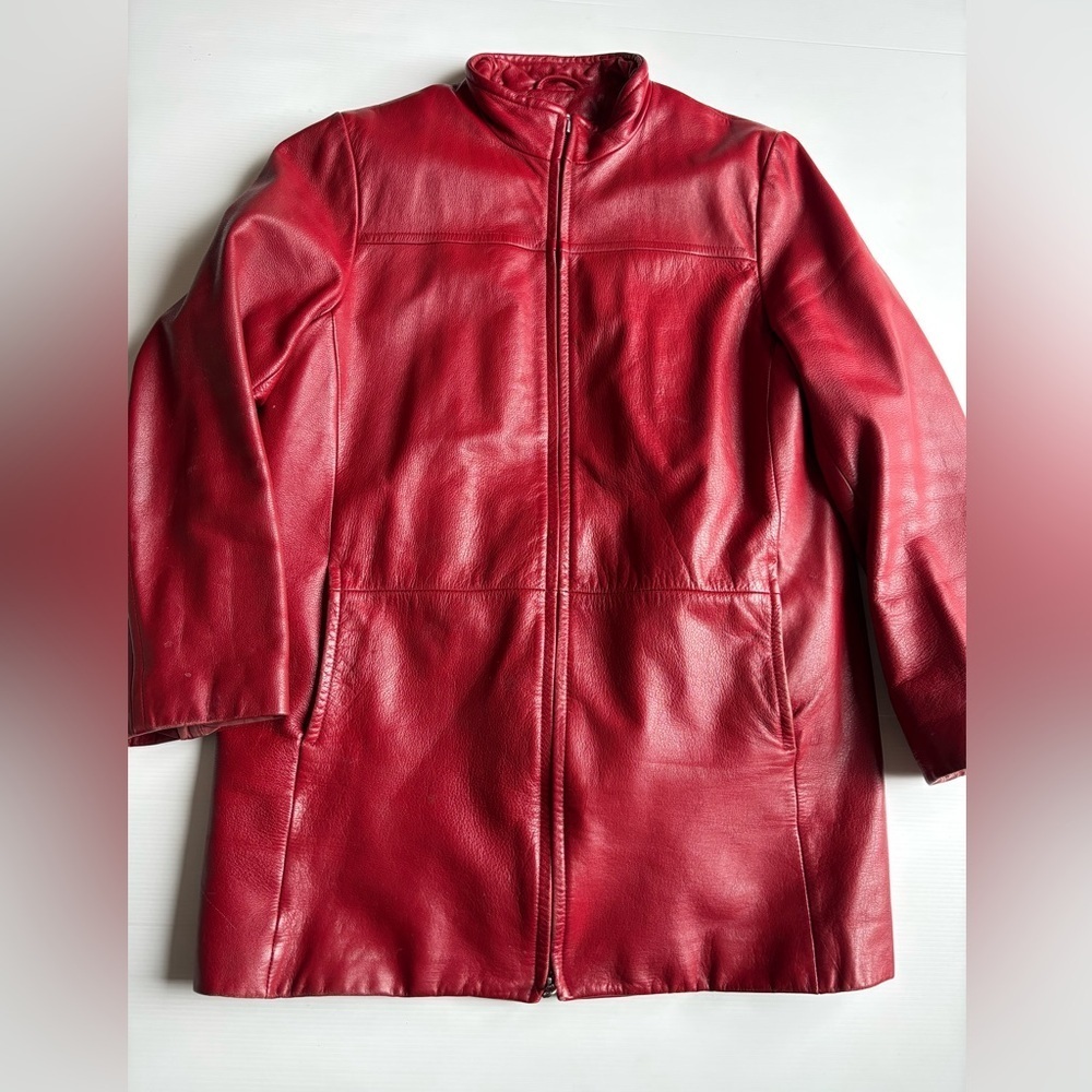 Danier Red Leather Coat